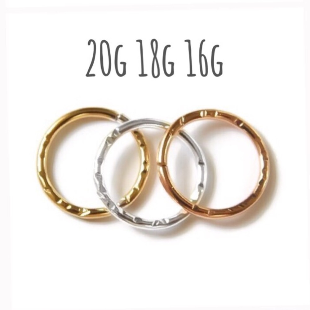 3 x tricolored hoop set for septum nose & cartilage ear piercings 20G 18G 16G